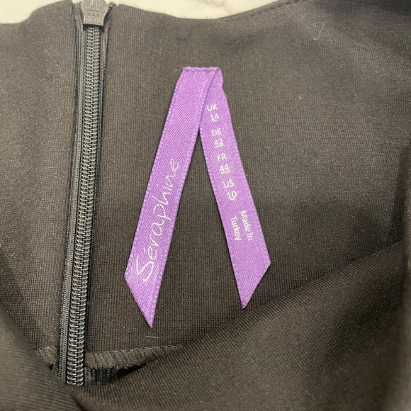 Seraphine Black Zip Detail Maternity Dress - Picture 8 of 9